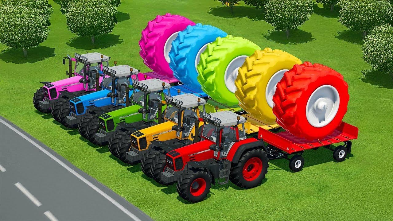 LOAD AND TRANSPORT GIANT TRACTOR TIRES WITH FENDT TRACTORS - Farming Simulator 22