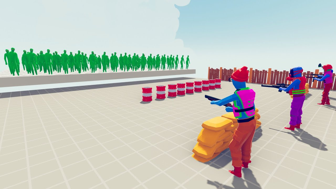 Zombie 100 Units vs Army Soldier - Totally Accurate Battle Simulator TABS