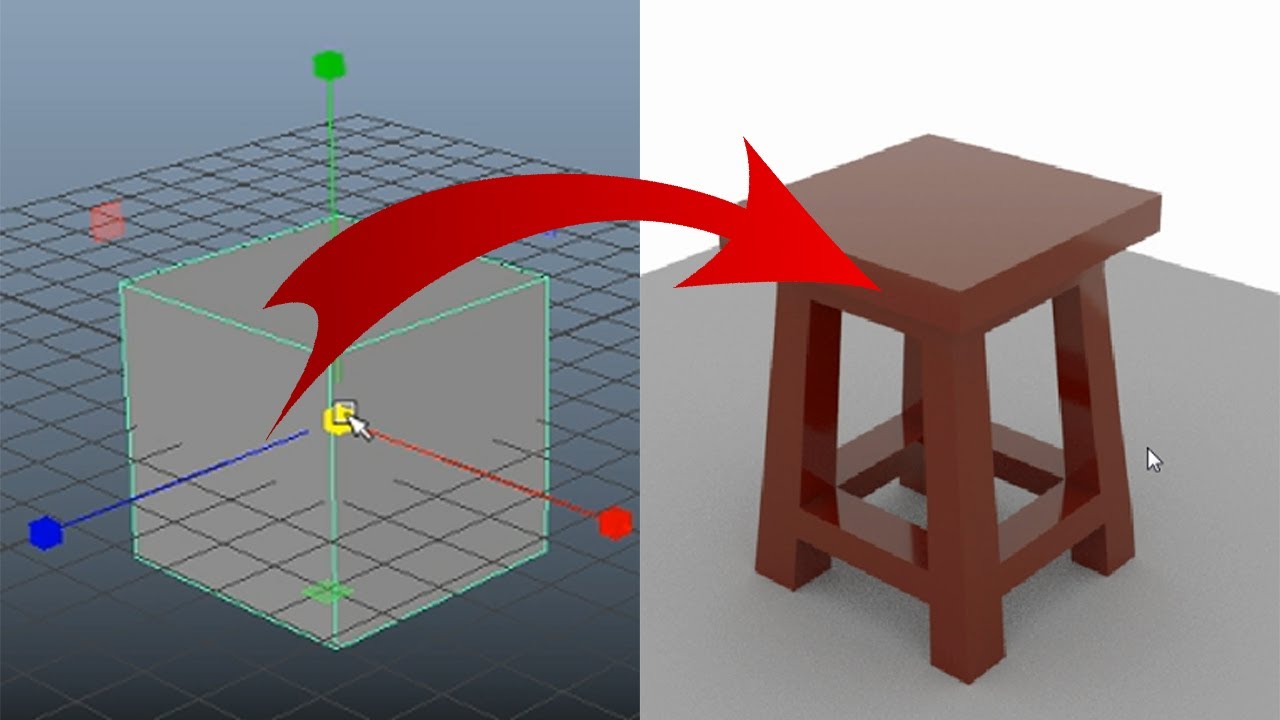 Maya for Beginners | Create 3d model of Stool from cube in MAYA |  Learn Maya | Arunpixart