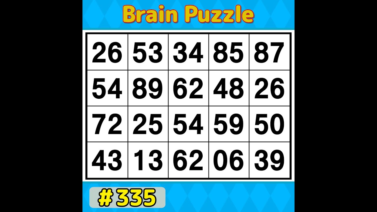 【Number Search】 90% of people can't find the correct answer. 《Brain training》 #335