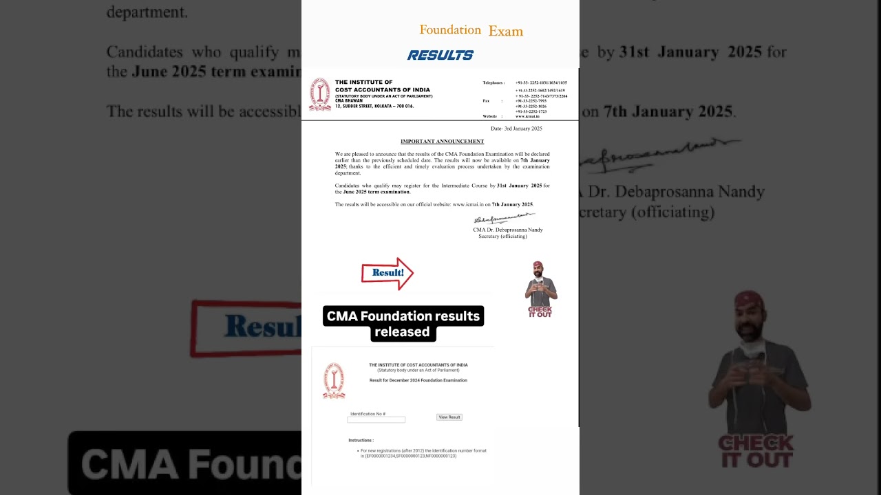 CMA Foundation Exam Dec 2024 Results Out ! 