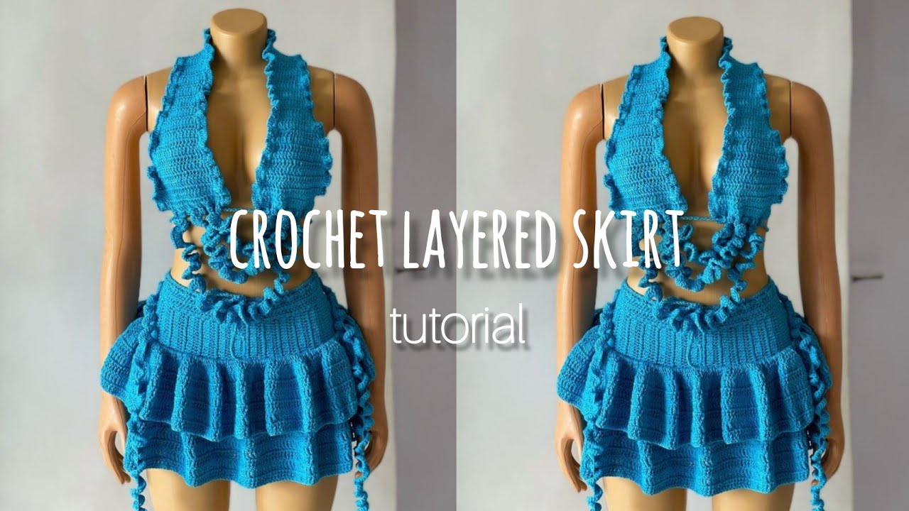 pinterest inspired viral crochet layered skirt (2-step skirt)
