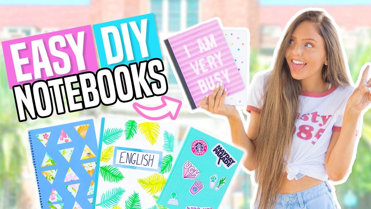 DIY Notebooks For Back To School! EASY DIY School Supplies 2017!