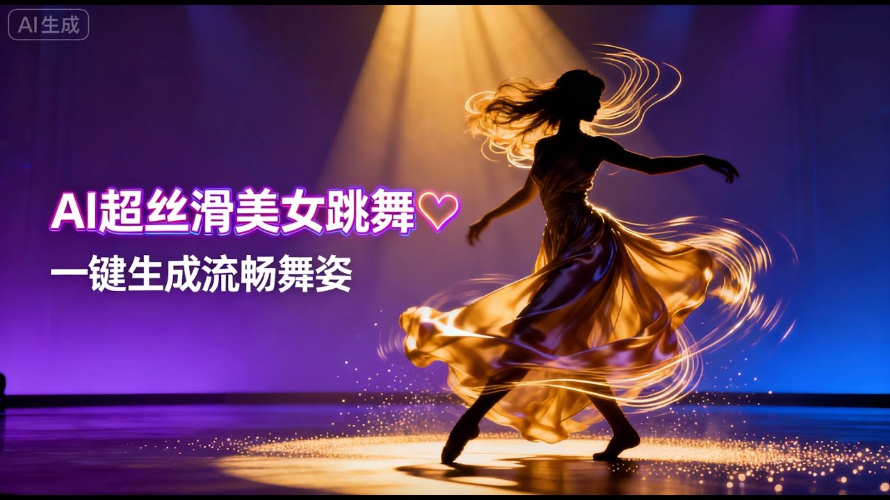 零基础制作AI美女舞蹈视频💃 超丝滑动画+智能镜头全教程！
