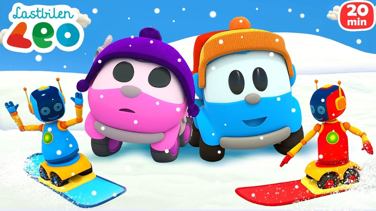 Tecknade filmer för barn. Lastbilen Leo & fordon för barn. Bilspel för barn