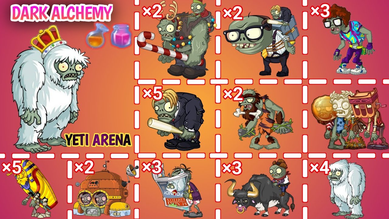 DARK ALCHEMY!! YETI ARENA VS STRONGEST ZOMBIES - Plants VS Zombie 2