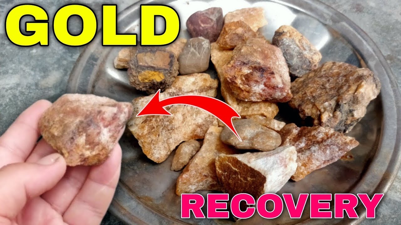 Gold recovery from stone/Rock gold recovery #goldrecovery #gold