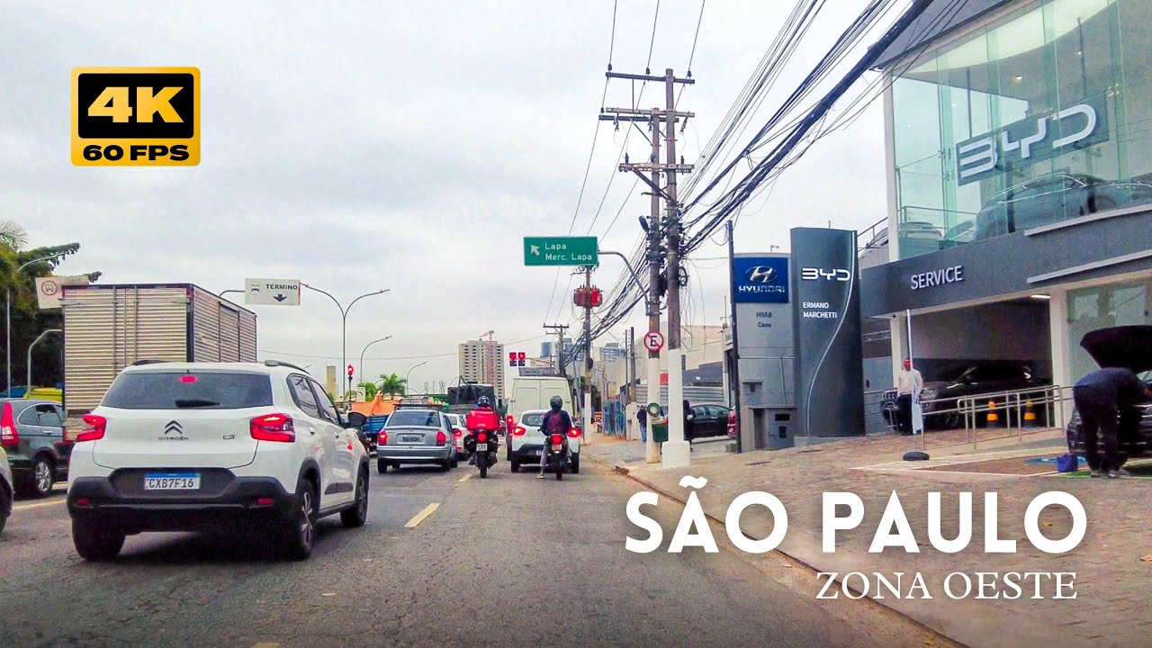 Dirigindo da Água Branca até a Ponte do Piqueri, São Paulo 4K