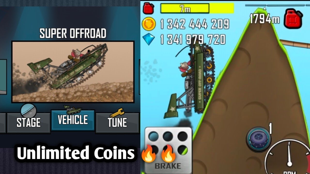 Hill Climb Game Driving Most Expensive Super Tank With Max Power Full stranght #Hill #Climb #Game 