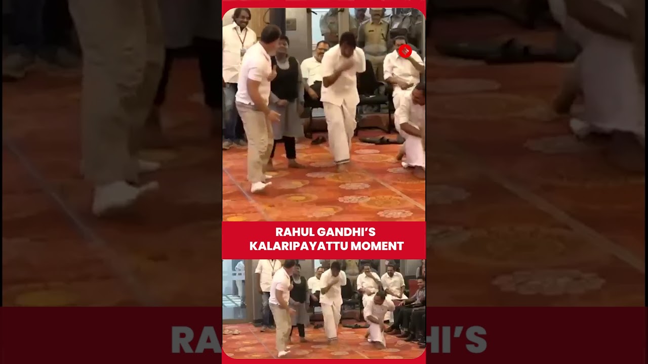 Rahul Gandhi Tries Kalaripayattu Moves With Student During Kerala College Visit