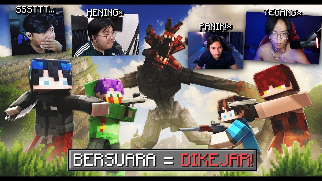 Gw ADAIN LOMBA PERANG DI MINECRAFT TAPI ADA MONSTER YANG BISA DENGER SUARA KITA! ... (TEGANG!!)