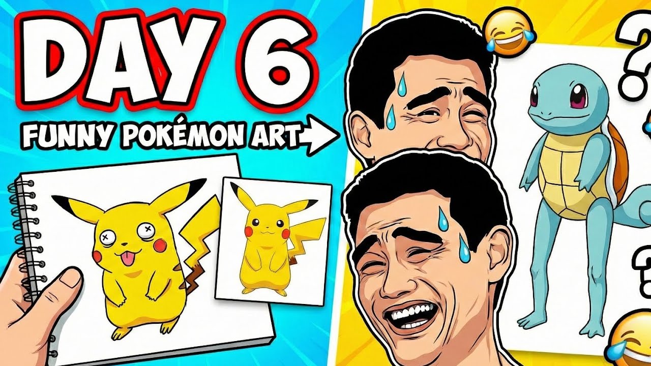 "Drawing the Funniest Pokemon Meme (Day 6) 😂"