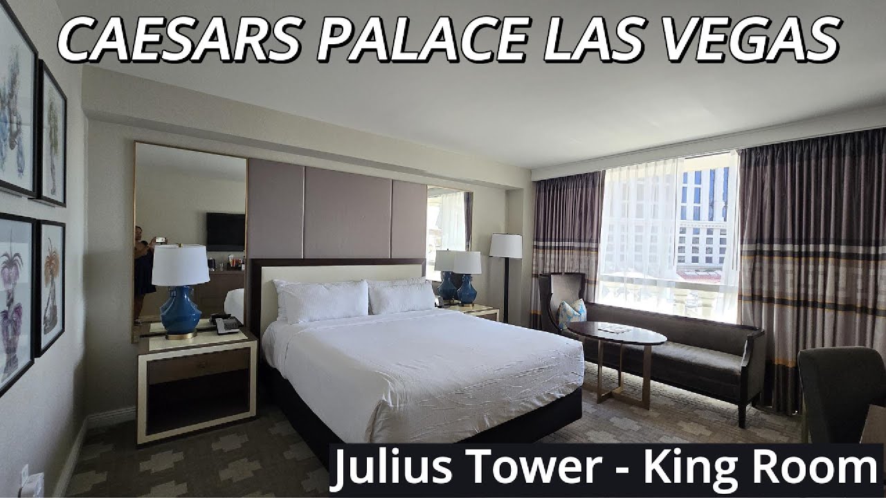 Caesars Palace Julius Tower King Room Tour | Las Vegas Hotel Room Walkthrough