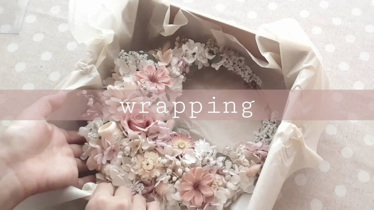 【ラッピング用品購入先】リースラッピング風景♥【wrapping】