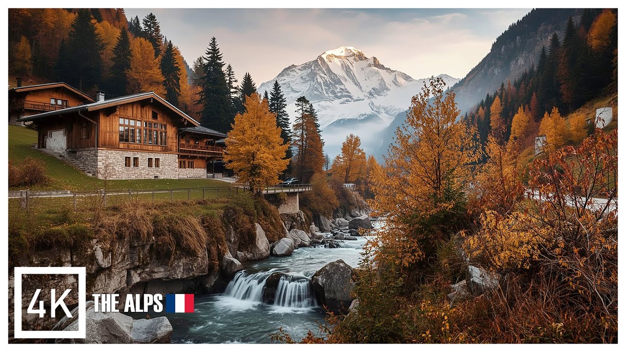 Autumn Hike in French Alps 🇫🇷 &ndash; Hidden Waterfall & Mont Blanc Views in 4K