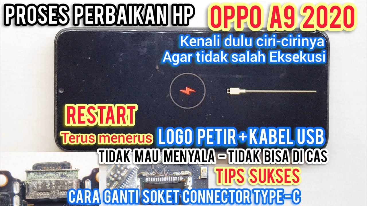 OPPO A9 2020 RESTART PROBLEM, STUCK LOGO | NOT CHARGING | CONNECTOR REPLACEMENT