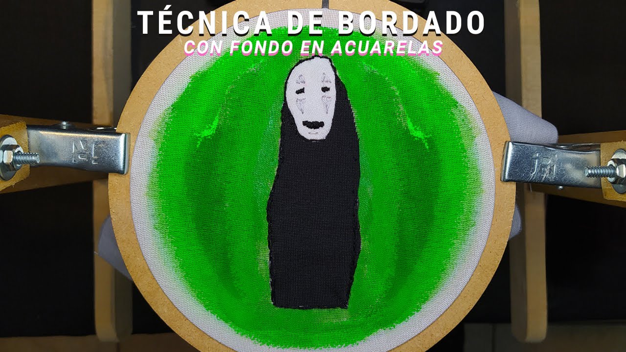 BORDADO KAONASHI / SIN CARA EL VIAJE DE CHIHIRO CON PINTURA Y PUNTO CADENETA