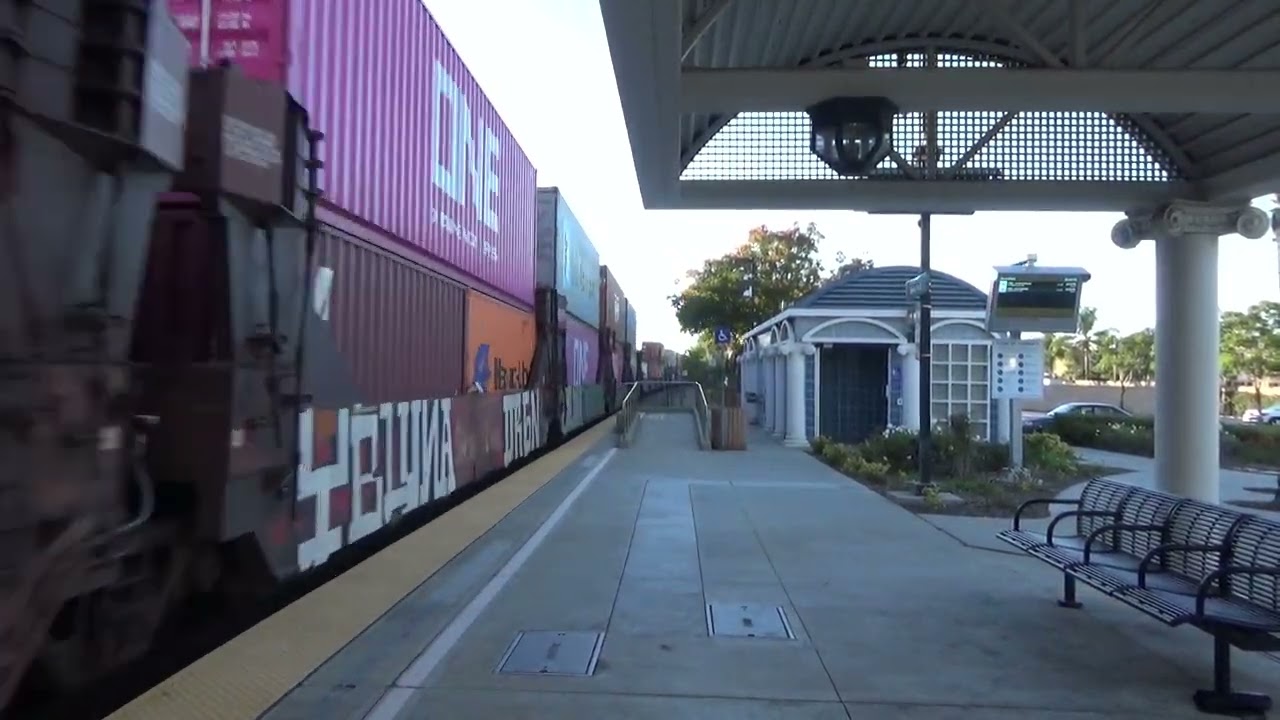 On The Road With An Eastbound Load; BNSF Stacktrain Caught At Buena Park During The Afternoon Rush