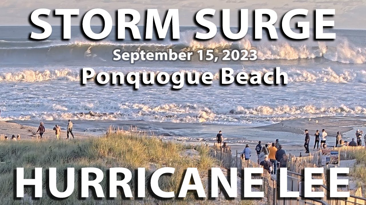 Hurricane Lee STORM SURGE at Ponquogue Beach (w/ Massive Waves 4 to 5 deep) w/ Calming Music