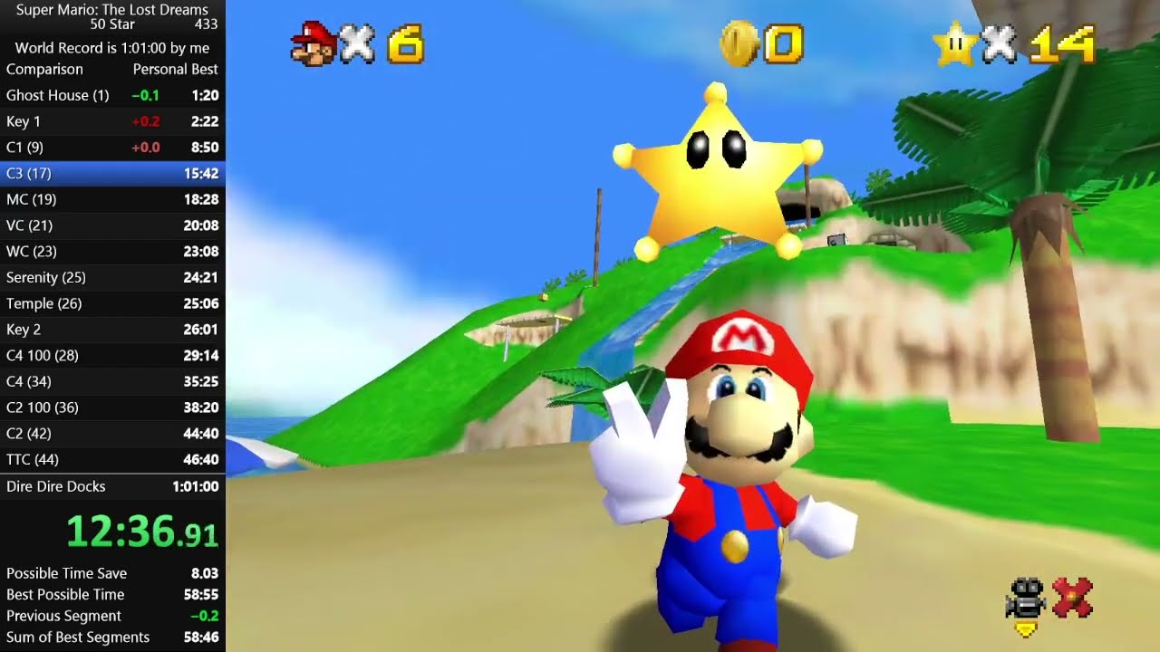 [WR] Super Mario: The Lost Dreams 50 Star (v1.2) Speedrun in 59:53 
