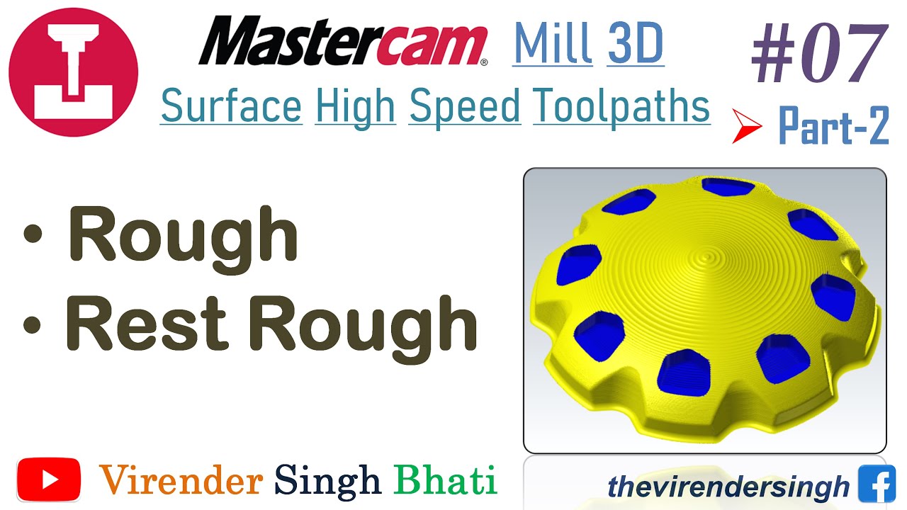 Mastercam Mill 3D || Черновая обработка области || Черновая обработка остаточного остатка || Трае...