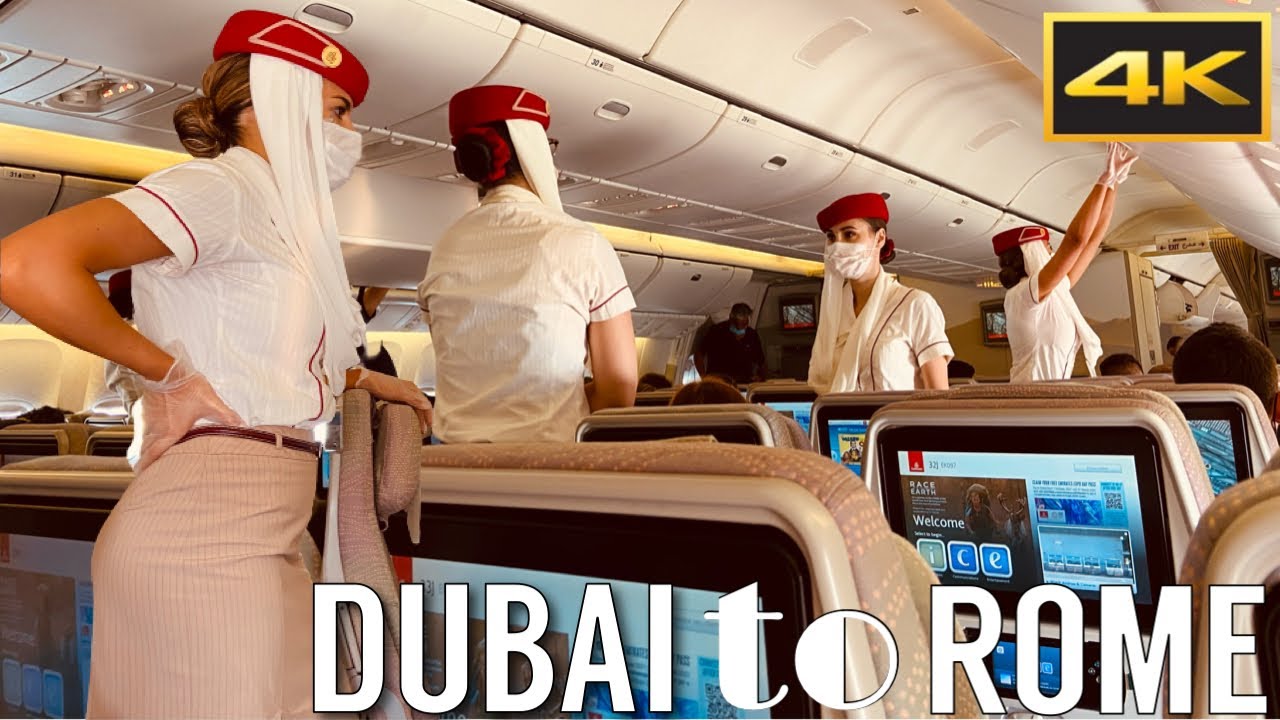 Dubai to Rome 🇮🇹 Emirates Airline  |4k UHD