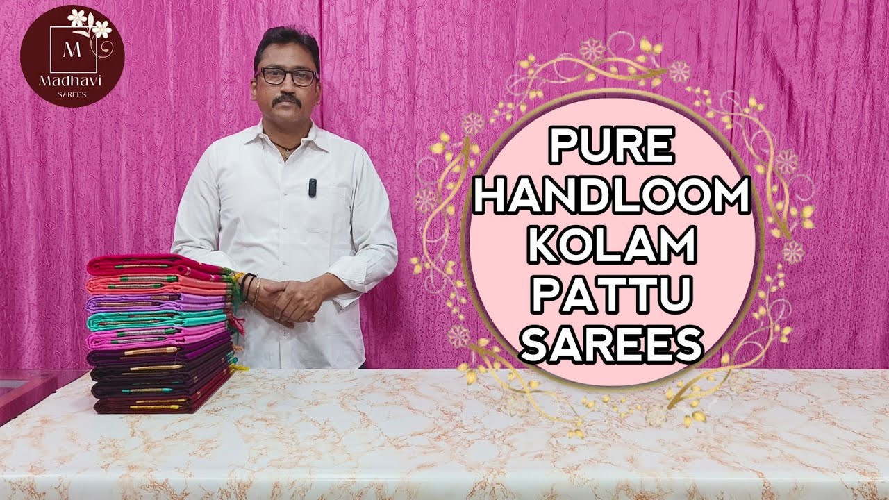 ✨Pure Handloom Kolam Pattu Sarees||#pure #handloom #kolam #pattu #sarees@Madhavi_saree_selections