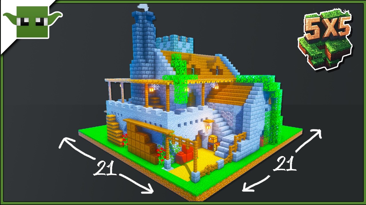 Minecraft | How to Build a Large Rustic House [EASY 5x5 System]