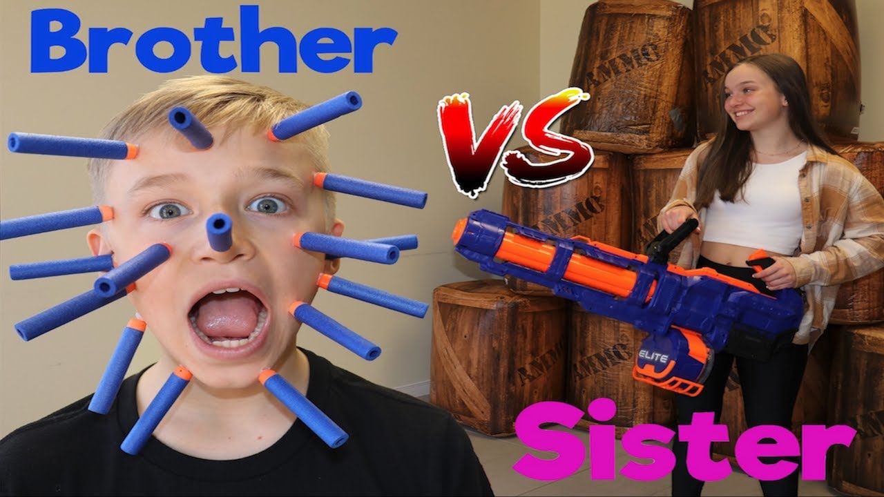 Nerf War: Brother vs Sister