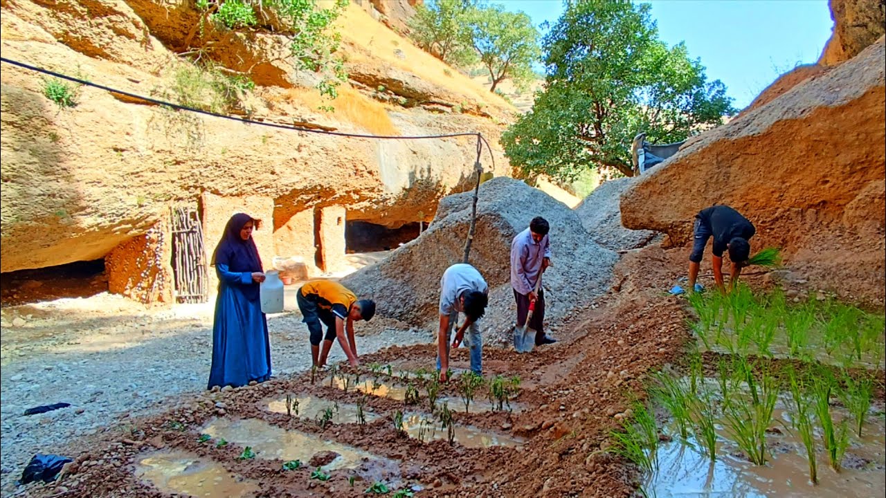 Construction of the garden next to the shelter under the cave last summer