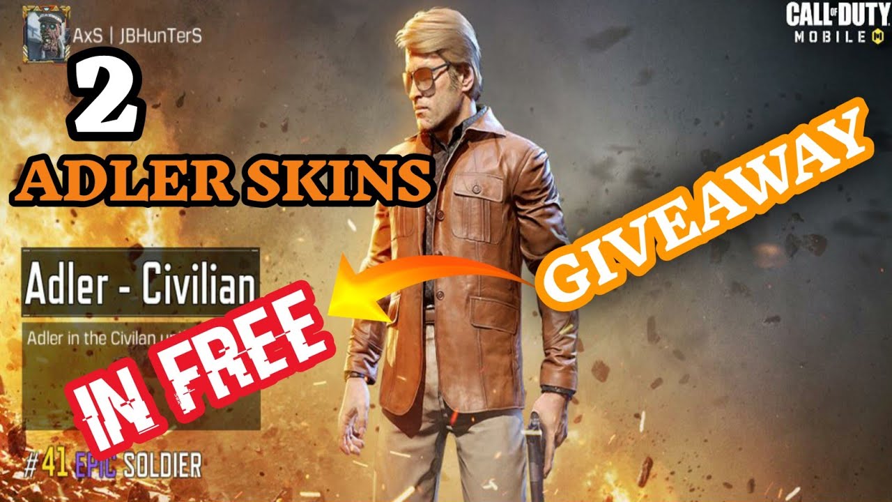 HOW TO GET ADLER SKIN FREE IN COD MOBILE | ADLER SKIN FREW GIVEAWAY IN CALL OF DUTY | JB HUNTERS