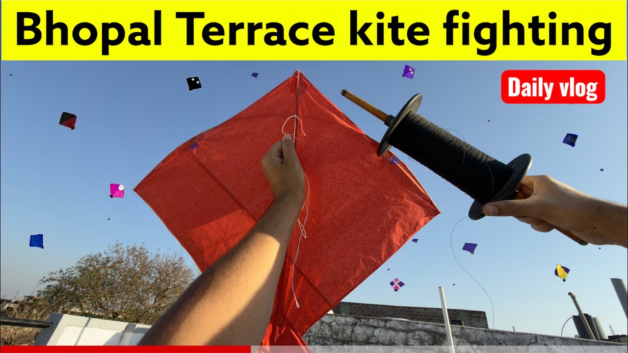 Lal patang ka jalwa 🔥| Terrace kite fighting | Chaat sa patangbaazi #bhopal #kitefighting #kiteshop 