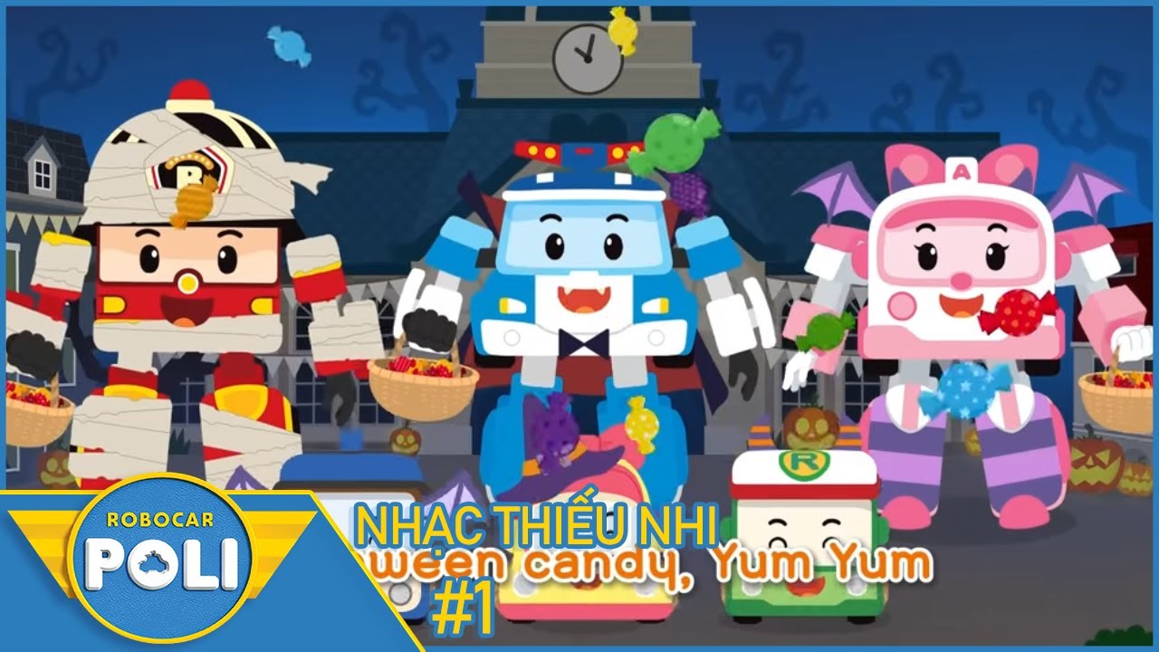NHẠC THIẾU NHI POLI VÀ CÁC BẠN | MÙA HALLOWEEN CỦA ĐỘI XE RÔ BỐT CỨU HỘ | HOẠT HÌNH HAY NHẤT