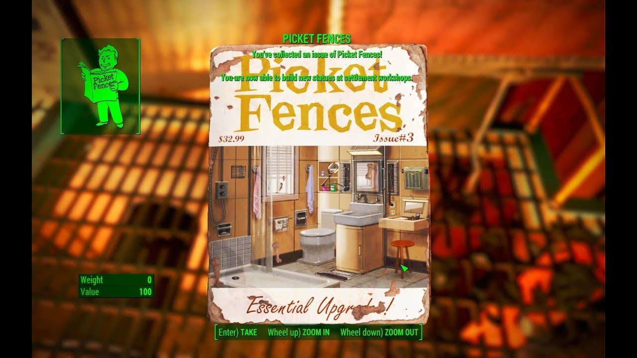 Fallout 4 Saugus Ironworks Picket Fence Magazine Easy Retrieval ***1 Stealth Boy***