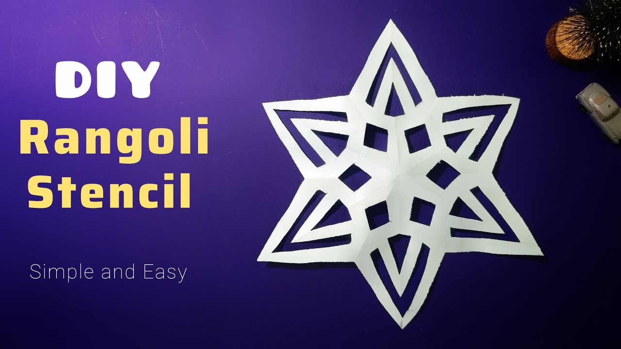 How to make Rangoli design paper cutting | Diy paper Snow fall design| Origami Rangoli Stencil