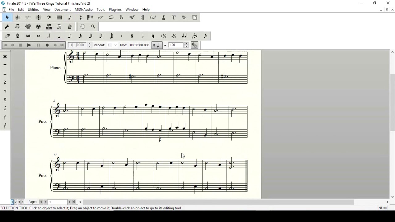Finale Tutorial:  Using Layers and Re-pitch tool (Video 2)