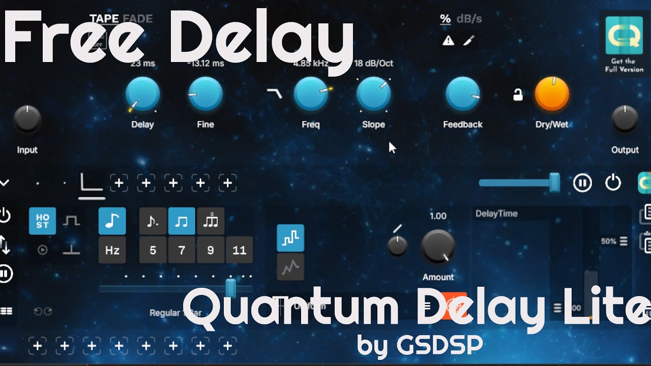 Free Delay - Quantum Delay Lite by GSDSP (No Talking)