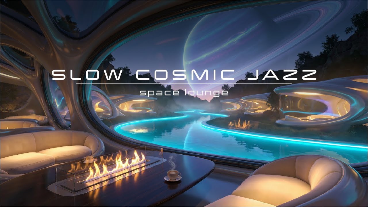 Slow Cosmic Jazz 🎷Electronic Chill |River Cafe Lounge | Relax • Study • Focus