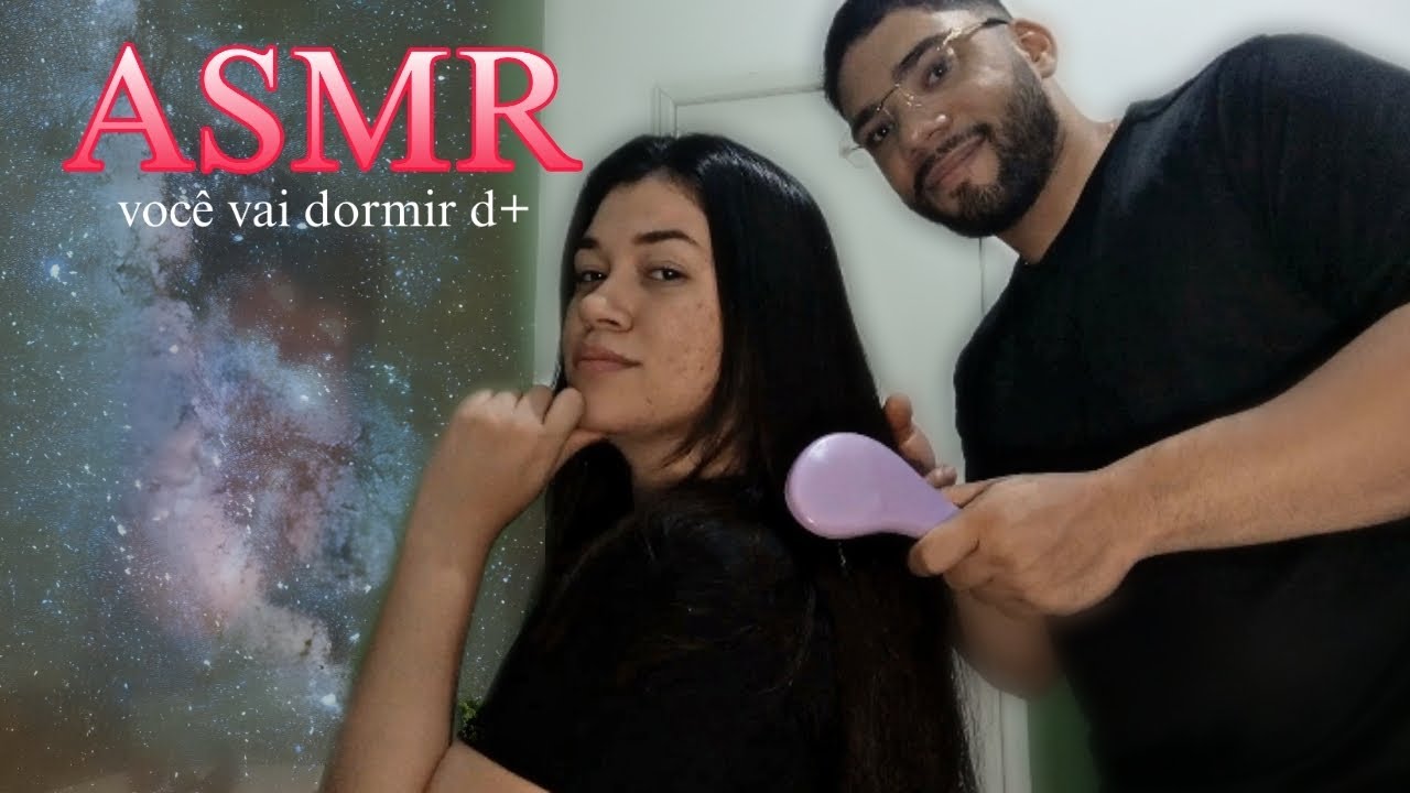 Escovando e massageando seu cabelo |ASMR APLICADO•😛💆🏻‍♀️💆🏻‍♂️ Nela e Nele #asmr #rumo1k