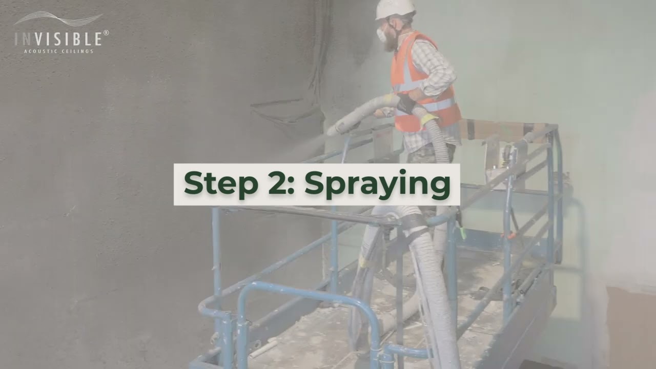 Invisible Acoustic Ceilings: VISIBLE&reg; EasyBoard Acoustic Solution - Spraying tutorial