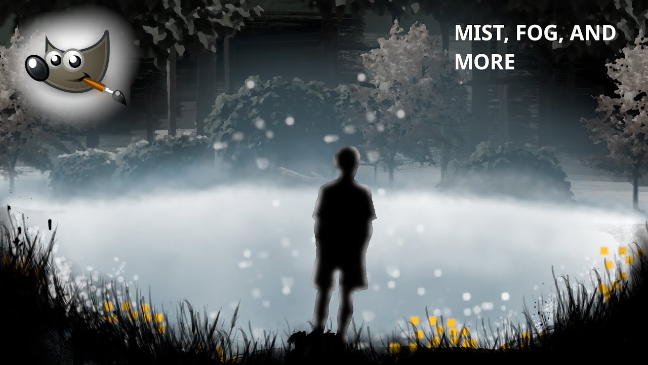 FOG, SILHOUETTE, using just BRUSHES in GIMP | Intermediate Level