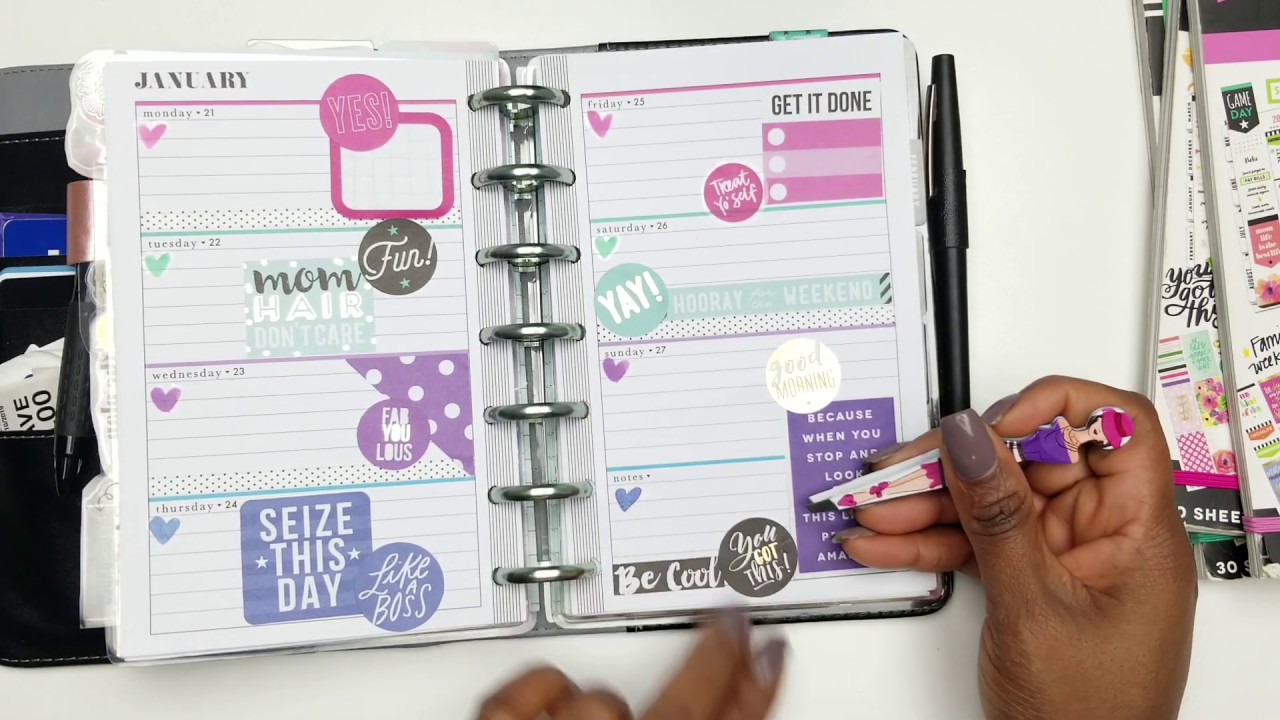 OG Sticker Books - Mini Happy Planner - One Day At A Time Planner pages