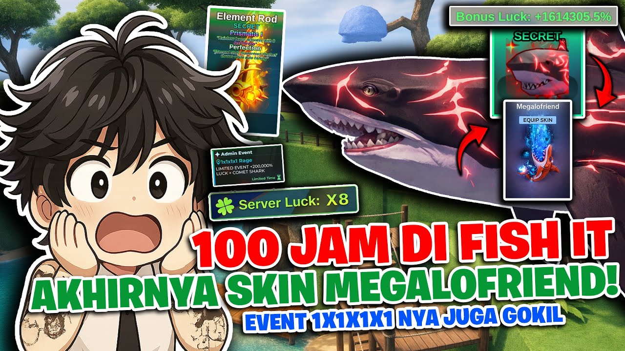 100 Jam di Fish It Untuk Mendapatkan Megalodon 1/4M & Skin Rod Megalofriend⁉️