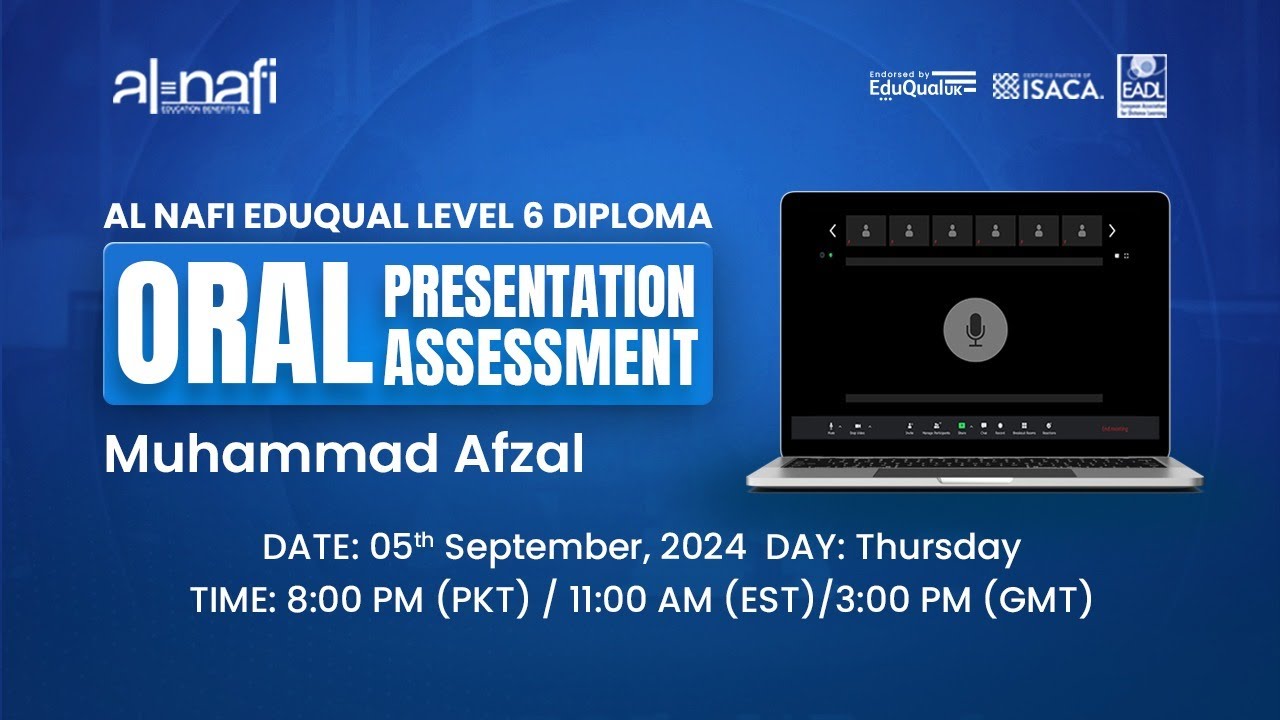 🔴LIVE - Al Nafi EduQual Diploma Oral Presentation Assessment | Muhammad Afzal