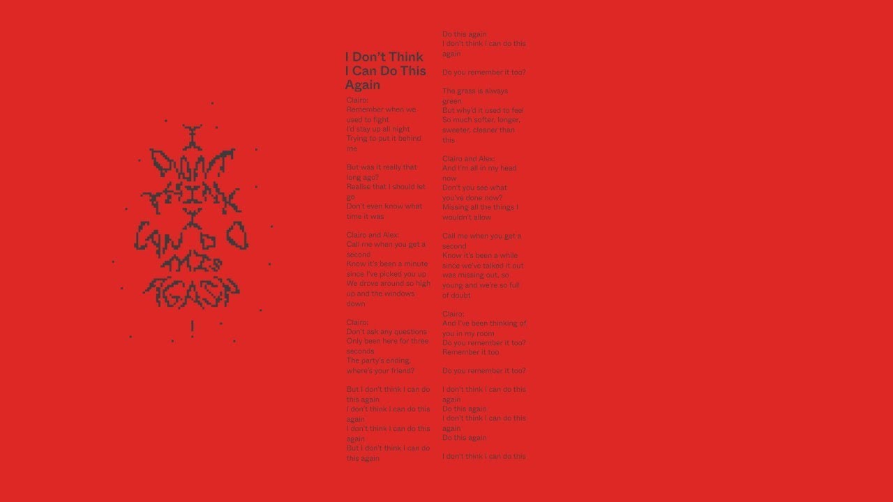 Mura Masa - I Don't Think I Can Do This Again (with Clario) (Lyric Video)