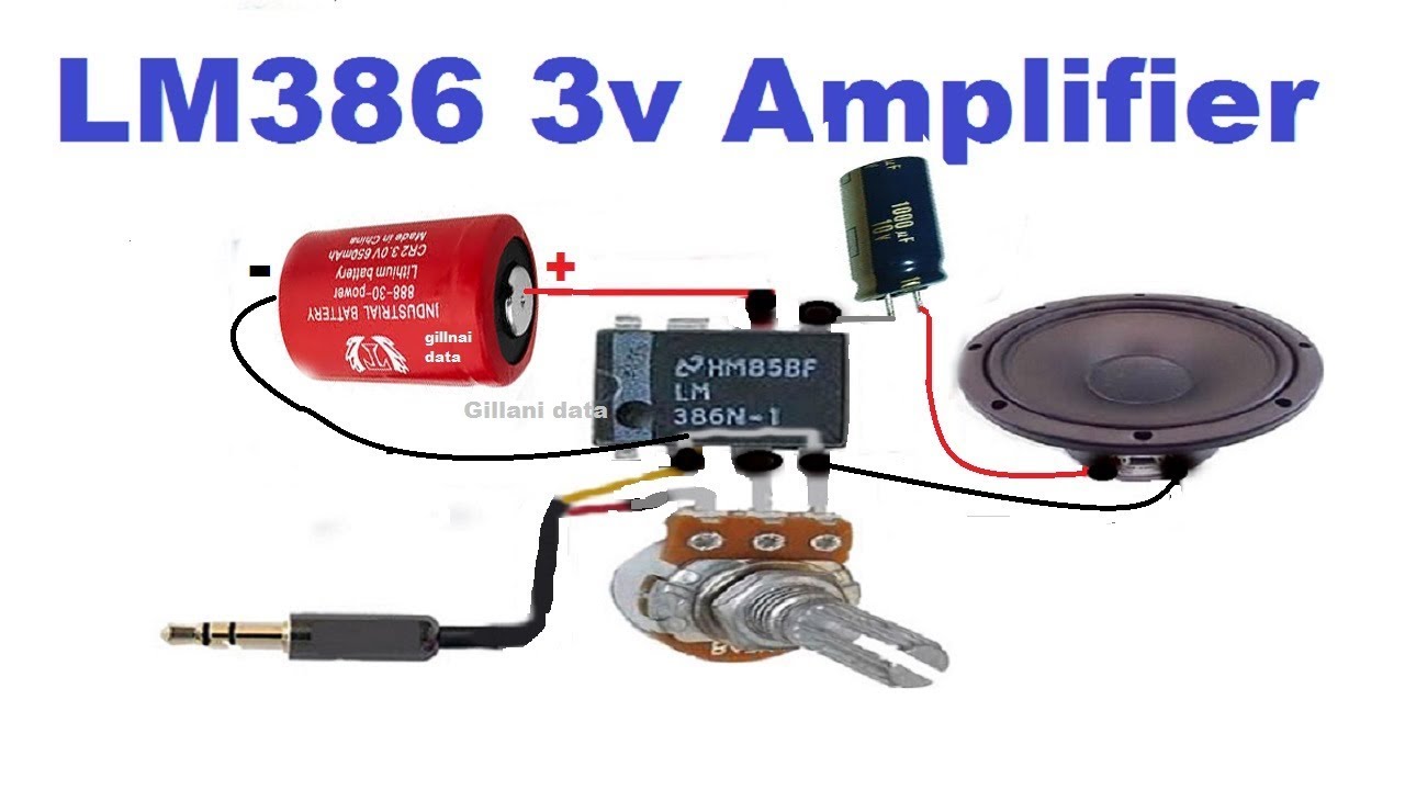 Audio amplifier using LM 386 IC
