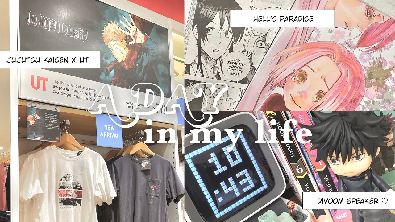 #🧸🎞 a day in my life ᵎᵎ _ jujutsu kaisen x uniqlo, pixel animating, divoom ditoo speaker & more !