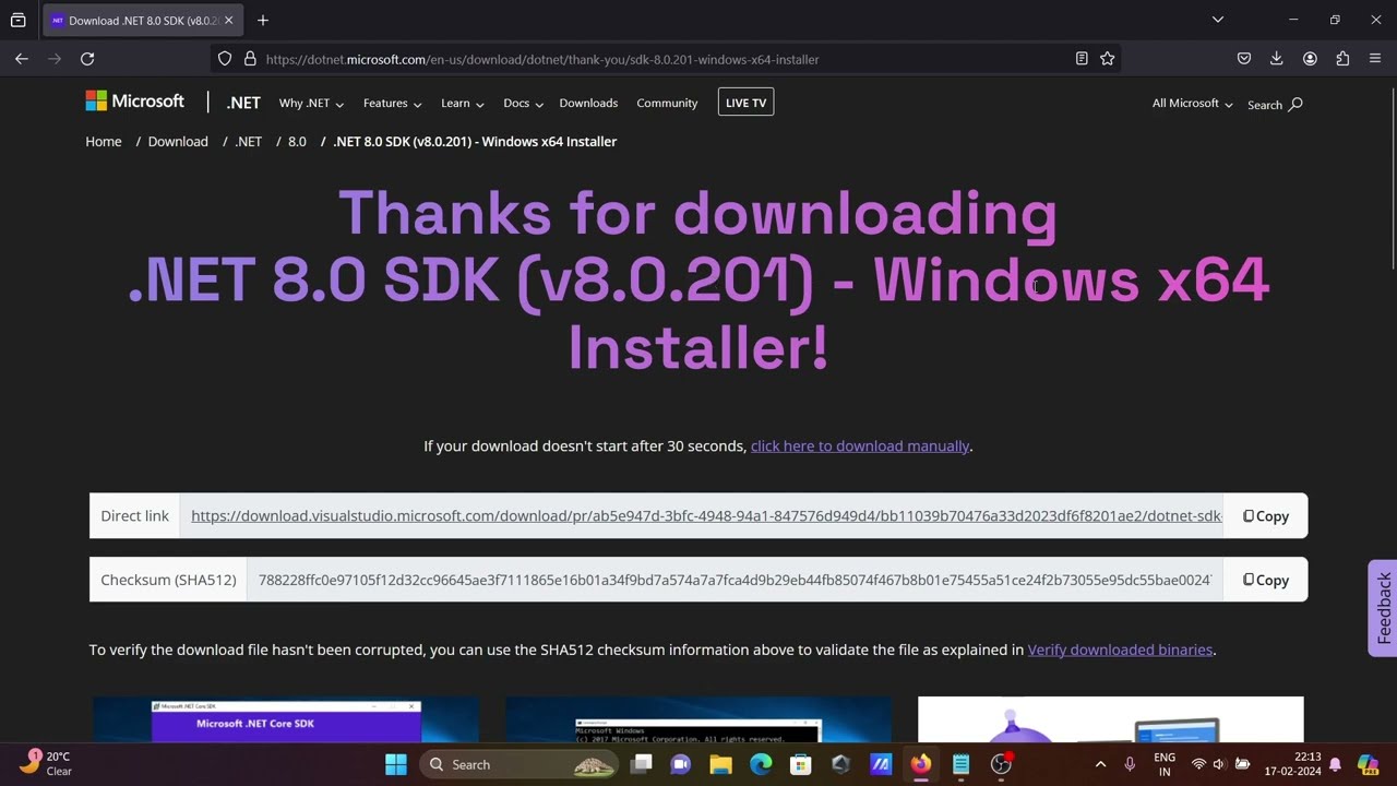 How to install .Net 8