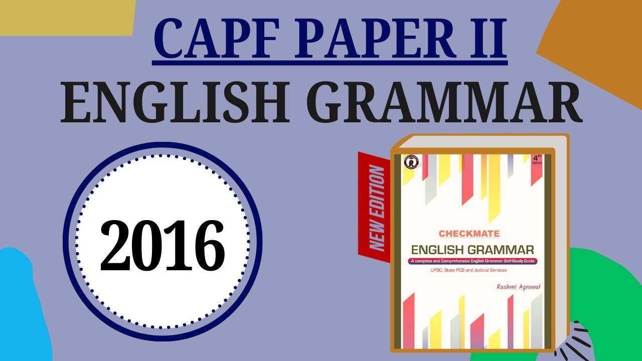 2016 PYQ CAPF Grammar Previous Year Question