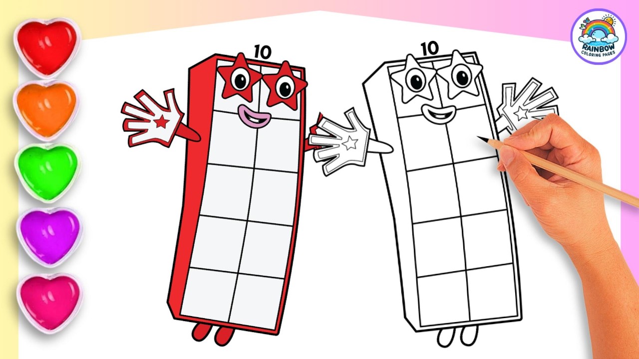 How To Draw Numberblock 10 Coloring🌈 - Learn to draw Numberblock 10 Coloring for kids